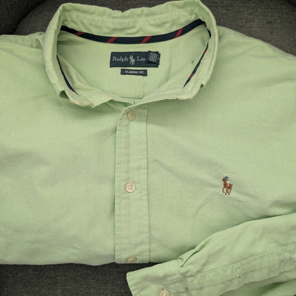 Ralph Lauren Green Classic Fit Oxford Shirt XL